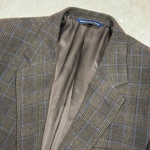 Coppley Wool Cotton Corduroy Blazer Check Sport Coat Brown 42T - Picture 5 of 9